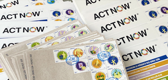 Postage stamps issued to mark the UN climate campaign