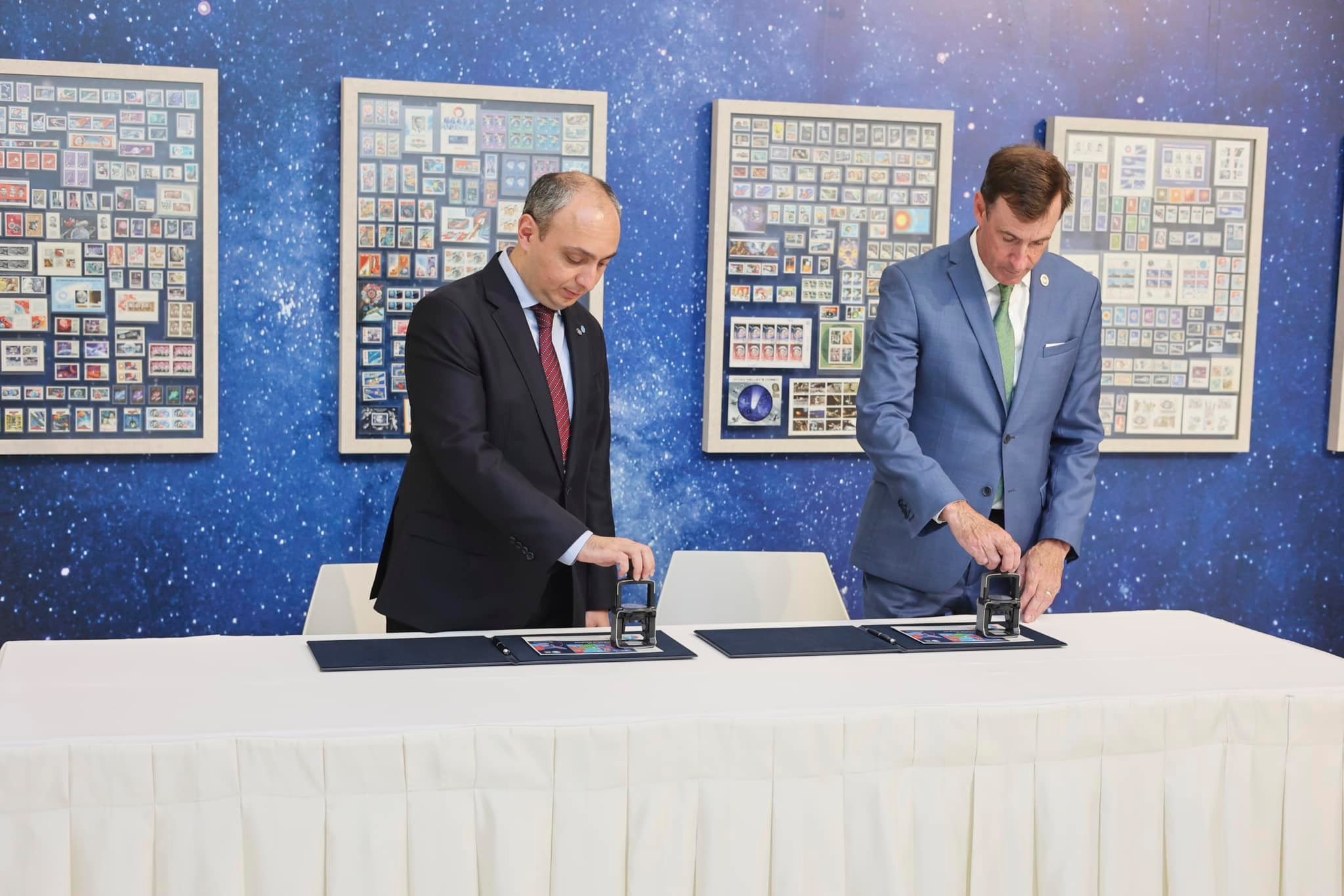 A sealing ceremony for postage stamps dedicated to the 74th International Astronautical Congress held in Baku has taken place