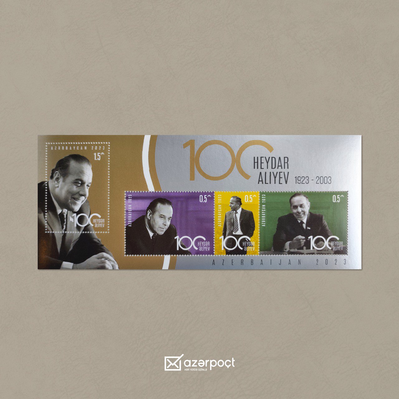 Postage stamps dedicated to the 100th anniversary of the birth of the Great Leader Heydar Aliyev have been released