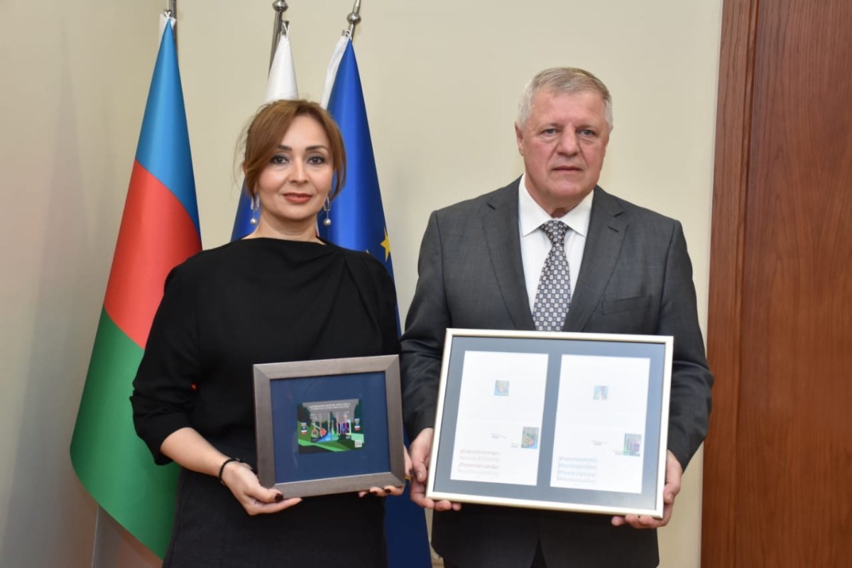 A presentation ceremony took place for a collaborative postage stamp between Azerbaijan and Slovakia